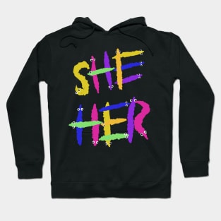 Worm on a string pronouns Hoodie